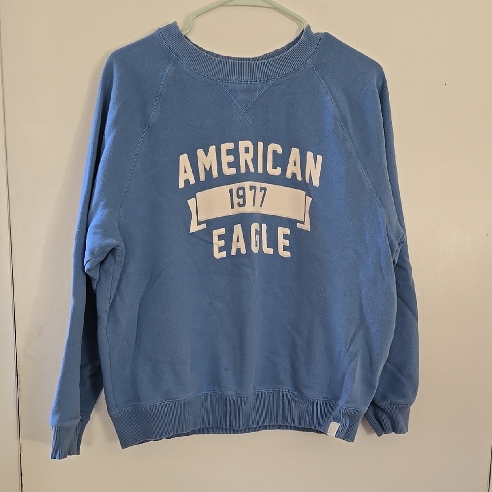 American Eagle Outfitters Blue Crew Neck Sweatshirt